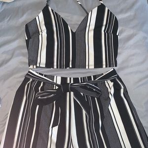 Black & White Shorts & Crop Tank Set. Never worn!